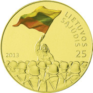 Монета 25 литов. 2013 год, Литва. 25-летняя годовщина с момента основания Литовского Саюдиса. Монета 25 литов. 2013 год, Литва. 25-летняя годовщина с момента основания Литовского Саюдиса.