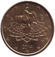 Монета 50 центов, 2014 год, Италия.