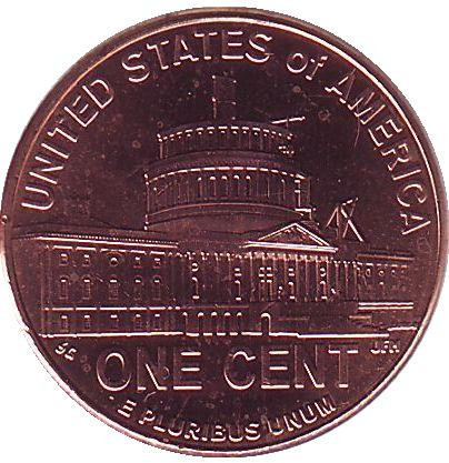 Монета 1 цент. 2009 год (D), США. Президентство Линкольна.