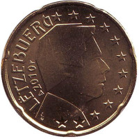 Монета 20 центов. 2010 год, Люксембург.