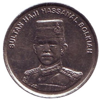 Султан Хассанал Болкиах. Монета 10 сенов. 1996 год, Бруней.