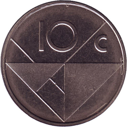 Монета 10 центов. 2012 год, Аруба.