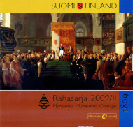 200 лет автономии Финляндии. Банковский набор монет Финляндии (9 шт.). 2009 год, Финляндия. 200 лет автономии Финляндии. Банковский набор монет Финляндии (9 шт.). 2009 год, Финляндия.