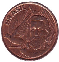 Тирадентис. Монета 5 сентаво. 2002 год, Бразилия.