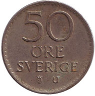 Монета 50 эре. 1964 год, Швеция. Монета 50 эре. 1964 год, Швеция.