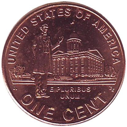 Монета 1 цент. 2009 год (P), США. Профессиональная жизнь Линкольна.