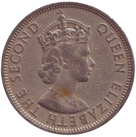 Монета 1 рупия. 1971 год, Маврикий. Монета 1 рупия. 1971 год, Маврикий.