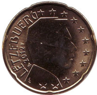 Монета 20 центов. 2012 год, Люксембург.