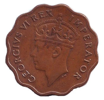 Монета 1 пиастр. 1942 год, Кипр. Монета 1 пиастр. 1942 год, Кипр.