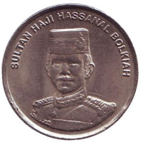 Султан Хассанал Болкиах. Монета 10 сенов. 2005 год, Бруней.