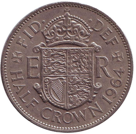 Монета 1/2 кроны. 1964 год, Великобритания.