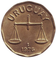 Чаша весов. Монета 50 сентесимо. 1976 год, Уругвай.