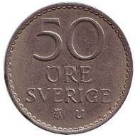 Монета 50 эре. 1966 год, Швеция. Монета 50 эре. 1966 год, Швеция.