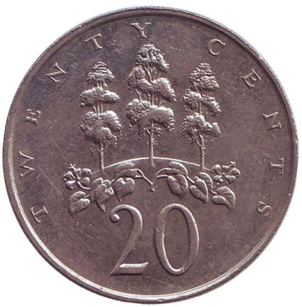 Монета 20 центов. 1989 год, Ямайка.