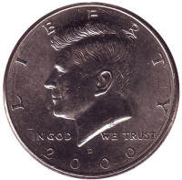 Джон Кеннеди. Монета 50 центов. 2000 год (D), США.