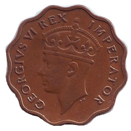 Монета 1 пиастр. 1943 год, Кипр. Монета 1 пиастр. 1943 год, Кипр.