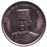 Султан Хассанал Болкиах. Монета 10 сенов. 2008 год, Бруней.