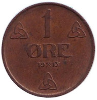 Монета 1 эре. 1913 год, Норвегия. Монета 1 эре. 1913 год, Норвегия.