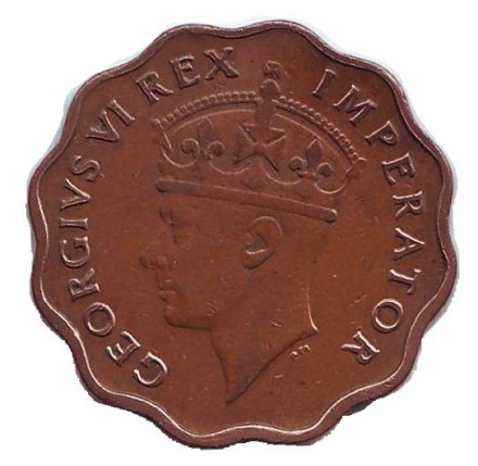 Монета 1 пиастр. 1944 год, Кипр. Монета 1 пиастр. 1944 год, Кипр.