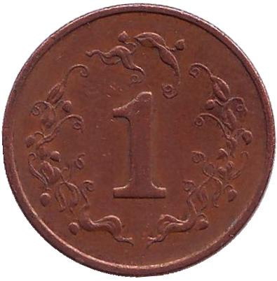Монета 1 цент. 1990 год, Зимбабве.