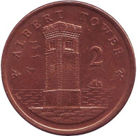 Башня Альберта. Монета 2 пенса. 2007 год (AB), Остров Мэн.
