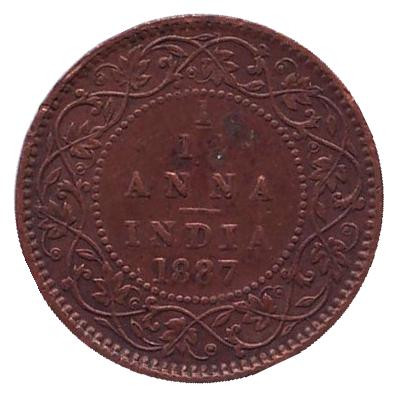 Монета 1/12 анны. 1887 год, Индия.