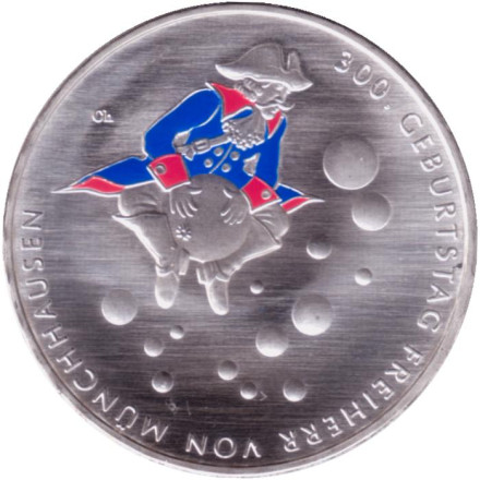 Монета 20 евро. 2020 год (A), Германия. 300 лет со дня рождения Барона Мюнхгаузена.