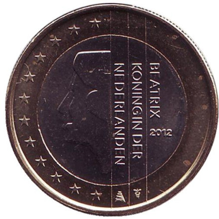 Монета 1 евро. 2012 год, Нидерланды.
