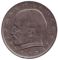 Монета 2 марки. 1958 год (D), ФРГ. Макс Планк. Монета 2 марки. 1958 год (D), ФРГ. Макс Планк.