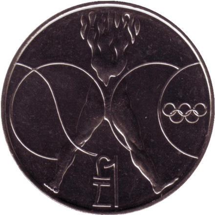 Монета 1 фунт. 1988 год, Кипр. XXIV летние Олимпийские Игры, Сеул 1988.