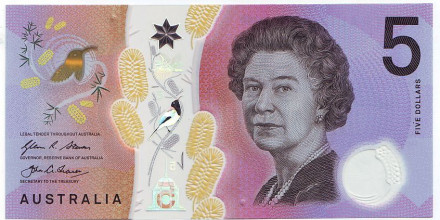 Банкнота 5 долларов. 2016 год, Австралия.