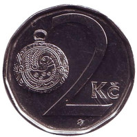 Монета 2 кроны. 2015 год, Чехия. UNC.