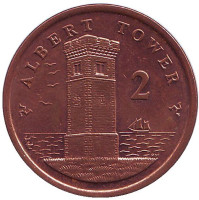 Башня Альберта. Монета 2 пенса. 2011 год (AA), Остров Мэн.