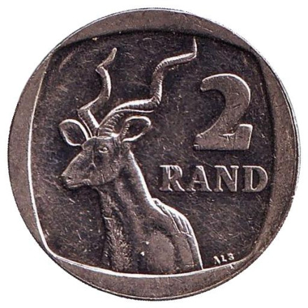 Монета 2 ранда. 2014 год, ЮАР. Антилопа.