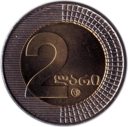 Монета 2 лари, 2006 год, Грузия. XF-aUNC.