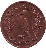 Монета 1 пенни. 1987 год, Остров Мэн. (AB) Хохлатый баклан. Монета 1 пенни. 1987 год, Остров Мэн. (AB) Хохлатый баклан.