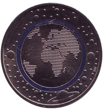 Монета 5 евро. 2016 год (G), Германия. Планета Земля.