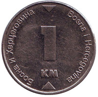 Монета 1 конвертируемая марка. 2007 год, Босния и Герцеговина. 