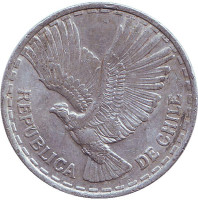 Кондор. Монета 1 чентезимо. 1963 год, Чили.