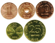 Набор монет (5 шт.), 1994-2000 гг, Филиппины. Набор монет (5 шт.), 1994-2000 гг, Филиппины.