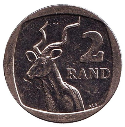Монета 2 ранда. 2015 год, ЮАР. Антилопа.