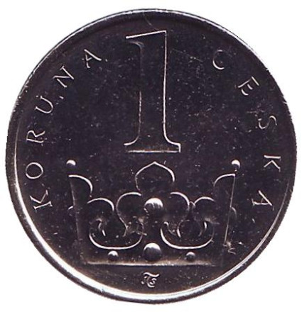 Монета 1 крона. 2018 год, Чехия. UNC.