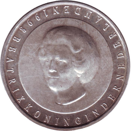 Монета 50 гульденов. 1998 год, Нидерланды. 350 лет Мюнстерскому миру.