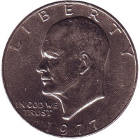 Дуайт Эйзенхауэр. Монета 1 доллар, 1977 год, США. 