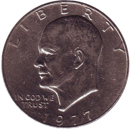 Монета 1 доллар, 1977 год, США. Дуайт Эйзенхауэр.