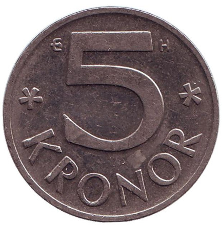Монета 5 крон. 2003 год, Швеция.