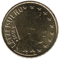 Монета 10 центов. 2016 год, Люксембург.
