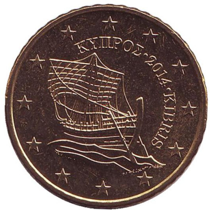 Монета 50 центов. 2014 год, Кипр.