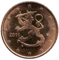 Монета 50 центов. 2011 год, Финляндия.