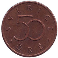Монета 50 эре. 1999 год, Швеция. Монета 50 эре. 1999 год, Швеция.